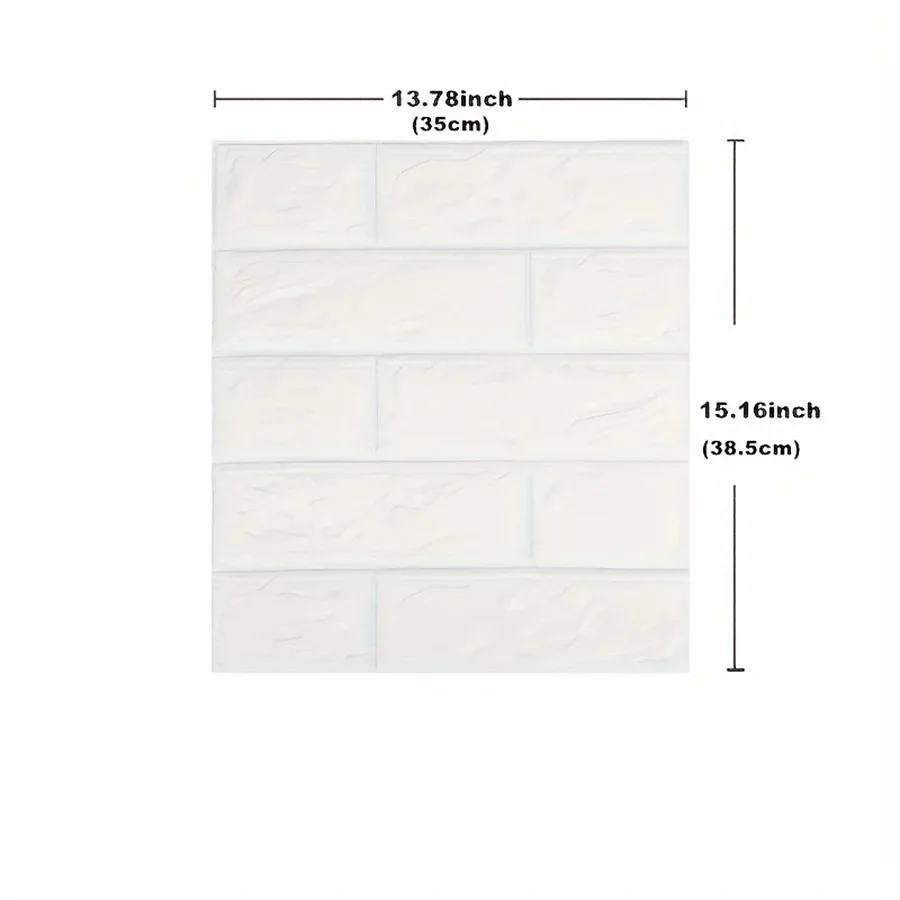 40Pcs 38.5X35cm Imitation Brick Wallpaper Self-adhesive Waterproof Moisture-proof Living Room Bedroom Wall Decoration