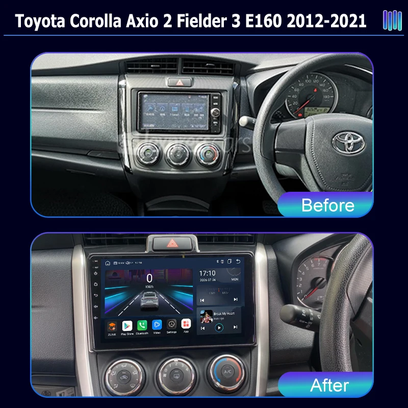 AI VOICE Car Radio 9/10 inch AndroidMultimedia Player for Toyota Corolla Axio 2 Fielder E160 2012-2021 with Stereo Screen Video