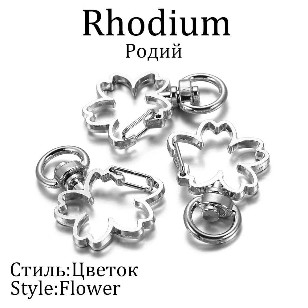 10 stks/partij Ster Maan Hart Kat Hond Shell Dolfijnen Bloemen Charms Kreeft Sluitingen Haak Voor DIY Sleutelhanger Sieraden Maken Accessoires - afbeelding 1