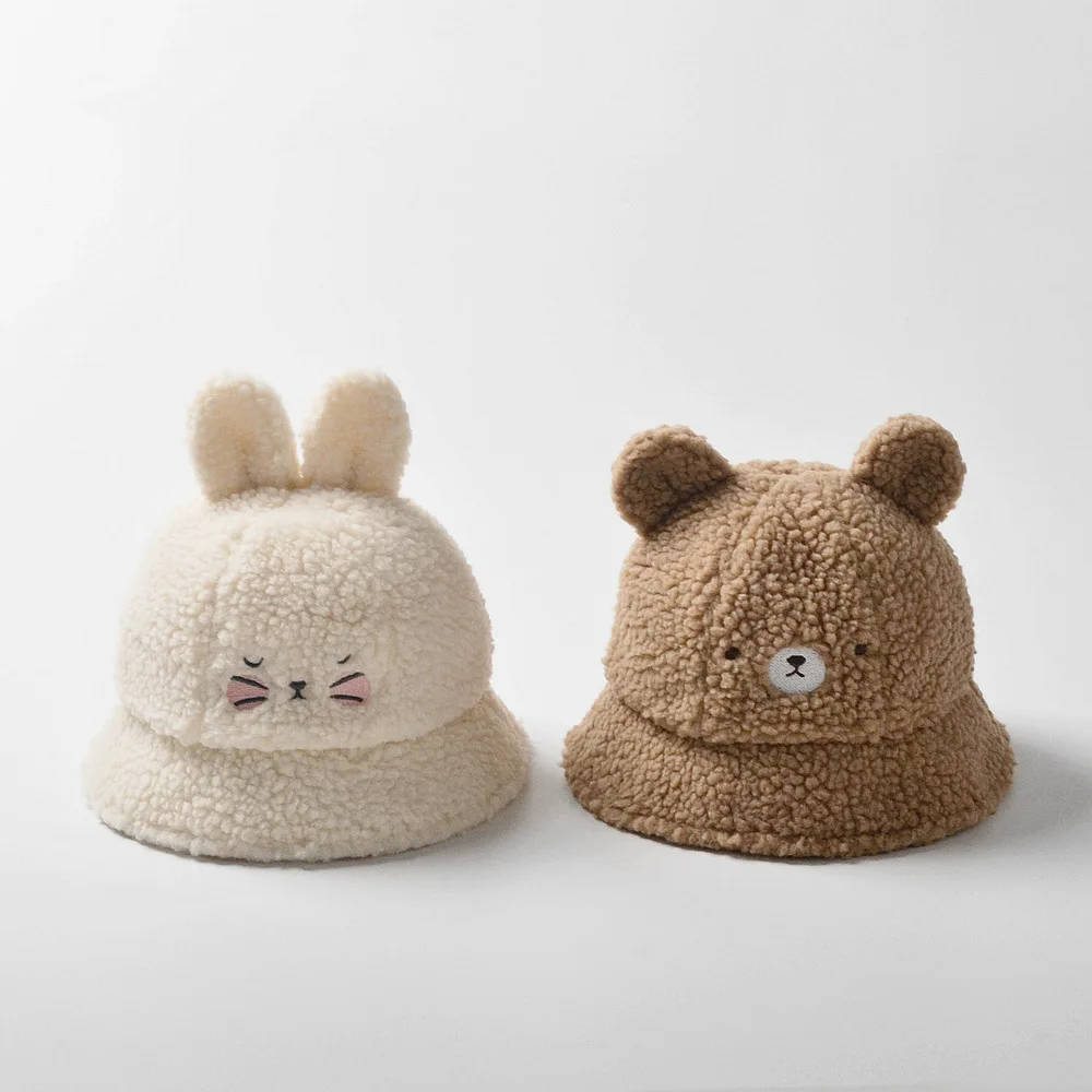 Bucket Hat Baby Girl Boy Animal Cap Autumn Winter Warm With String Outdoor Accessory For Kids Toddlers