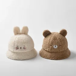 Bucket Hat Baby Girl Boy Animal Cap Autumn Winter Warm With String Outdoor Accessory For Kids Toddlers