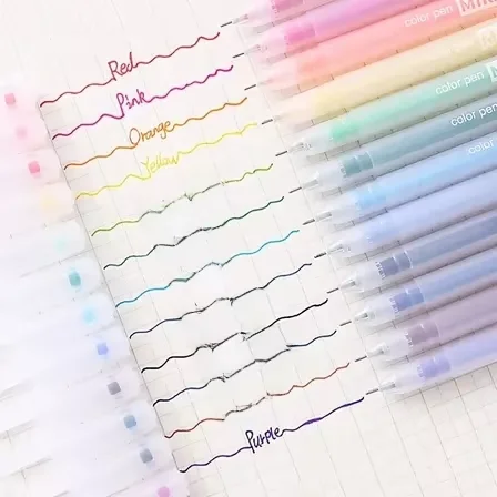 12 Colors Journal Gel Pens 0.5mm - Colorful Neutral Ink Pens for Diary, Notes & Daily Writing
