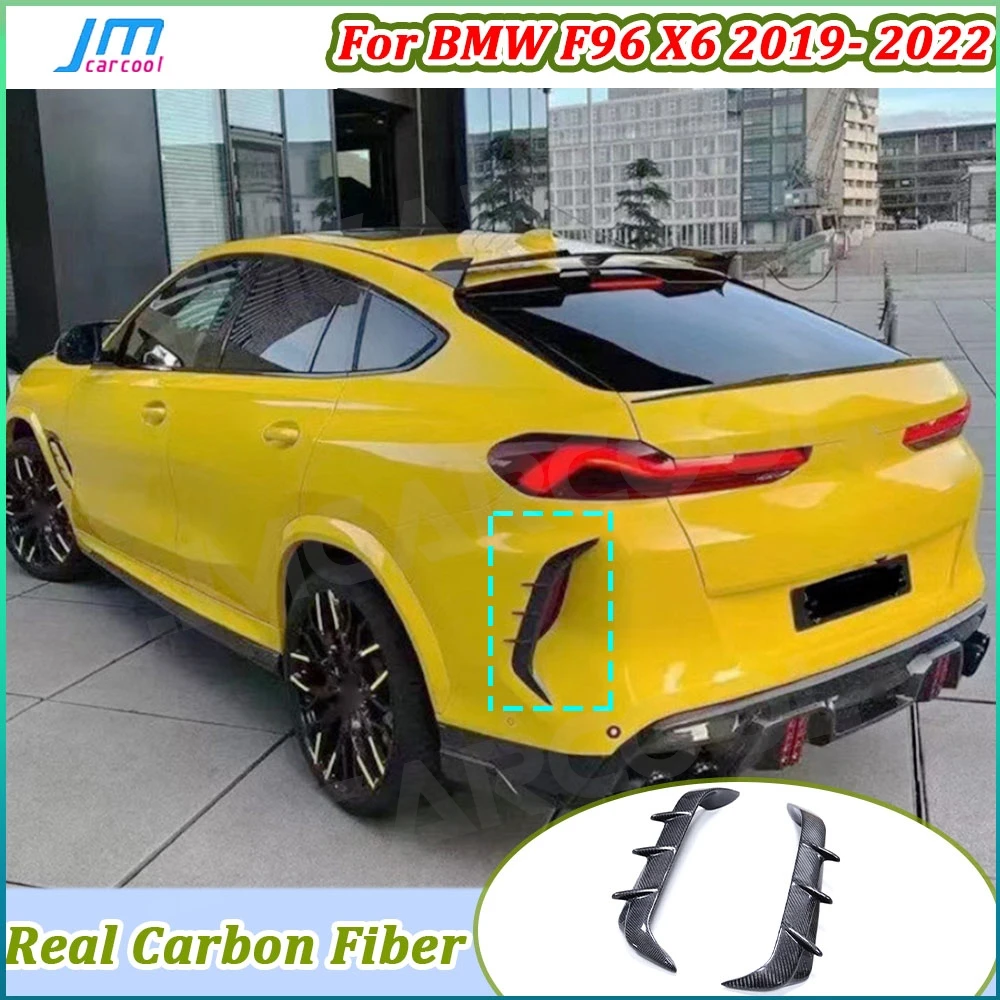 Carbon Fiber Car Rear Bumper Canards Splitters Flaps Apron Trims for BMW F96 X6 2019- 2022 FRP Body Kits Decoration Accessories