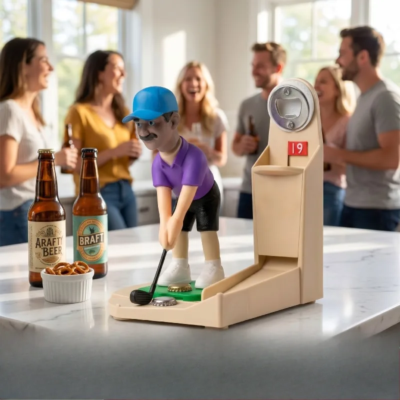 3D Printed Golf Club Bottle Opener, Unique Beer Cap Opener Toy for Party Bar, Cool Keychain Gift