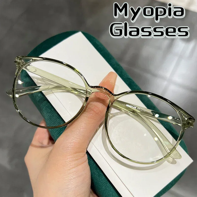Unisex Round Myopia Glasses Ultralight Men Women Short-sighted Eyewear Blue Light Minus Diopter Eyeglasses Retro HD Lens Glasses image 4