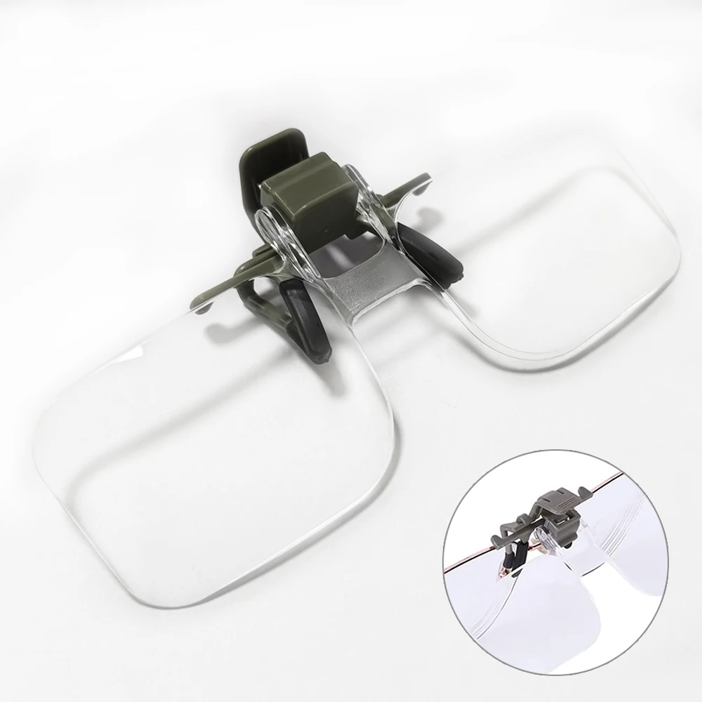 Reading Magnifying Glass with Clip 2X Acrylic Glasses Magnifier Light-weight Embroidered Loupes Needlework Crafts Vision Aids