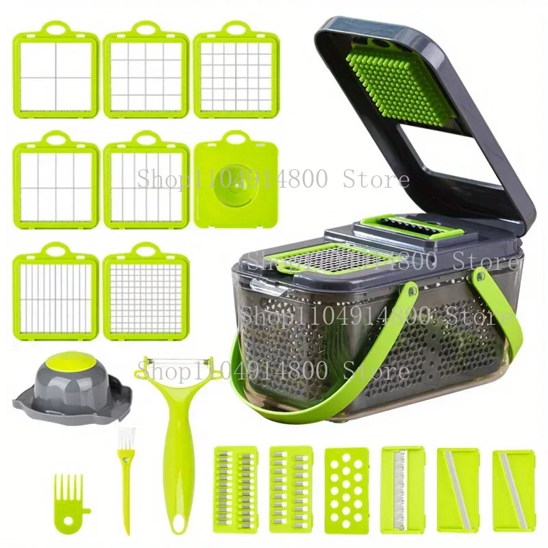 

Handheld Vegetable Cutter Set 2 - in - 1 Storage & Carrying Case, Multifunctional for Shred/Slice/Flower Cuts