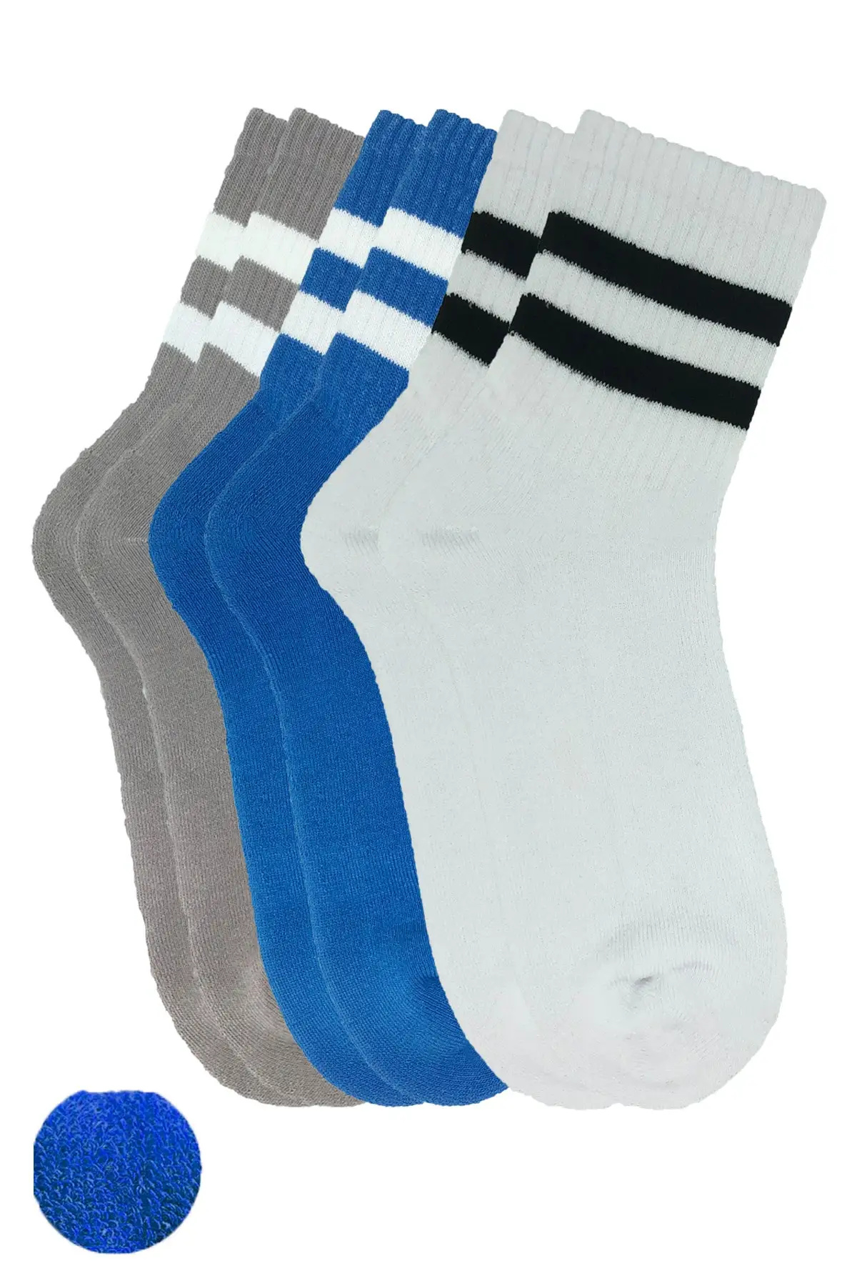 Unisex Winter Terry Loop Sports Cotton Socks 3 Colors Gray Blue White, Daily Use. Free shipping.