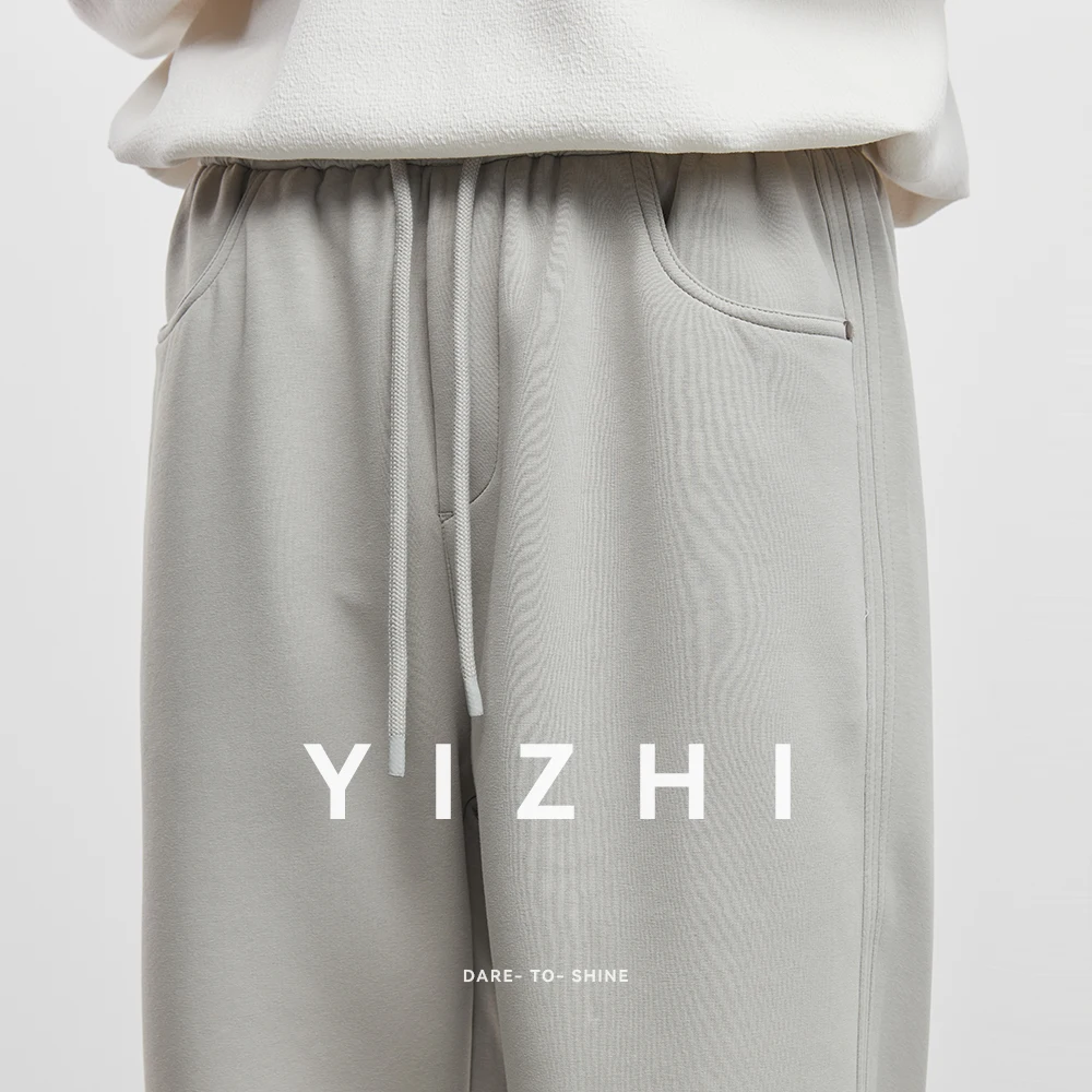 Fashion Men's All-match Casual Pants 2025 Spring and Autumn New Simple Loose Design Men's Elastic Waist Casual Sports Pants