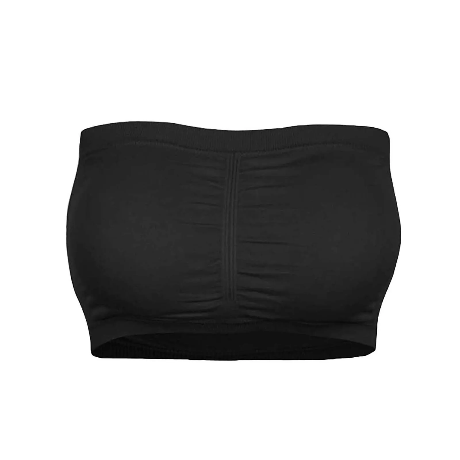 Women Plus Size Strapless Bras Ladies Double Layer Padded Push Up Wireless Intimates Underwear Comfortable Invisible Brassiere