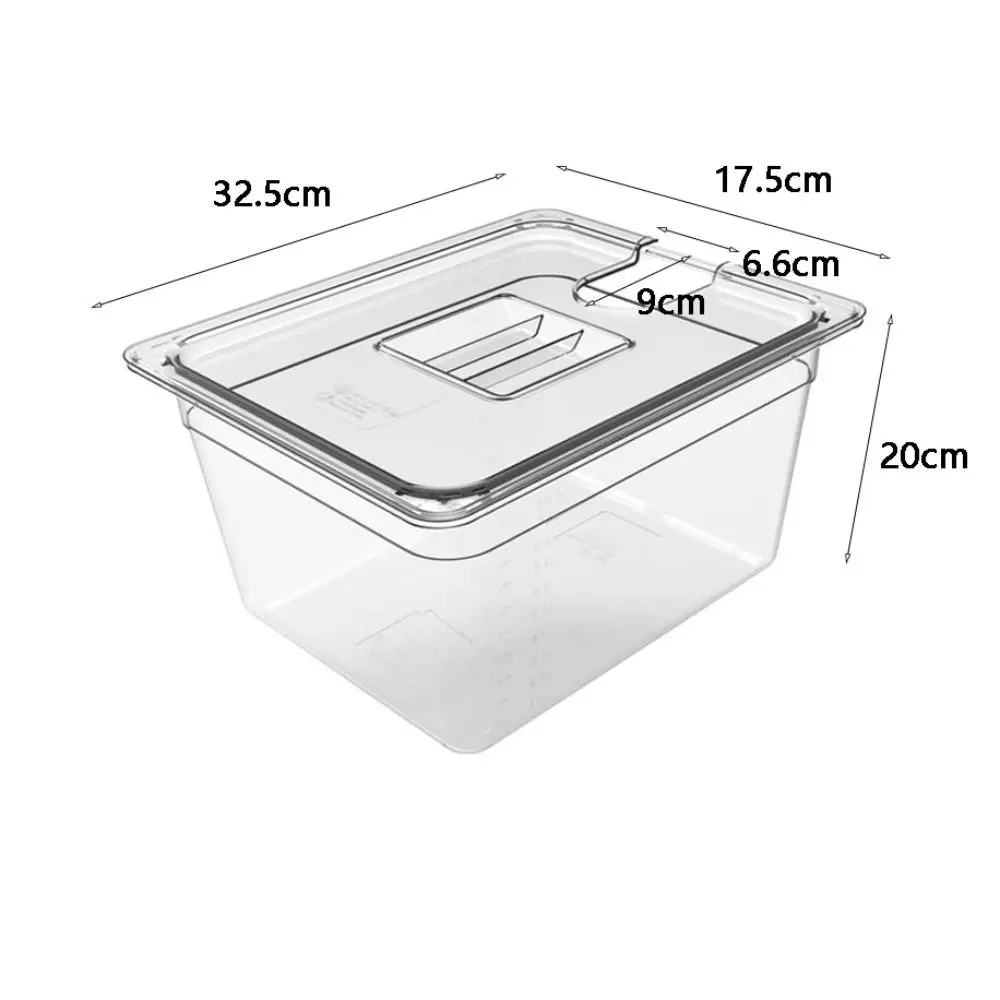 6L Sous Vide Cooker Container Food Grade Material Transparent Vacuum Tank Sound Insulation with Lid Bathtub