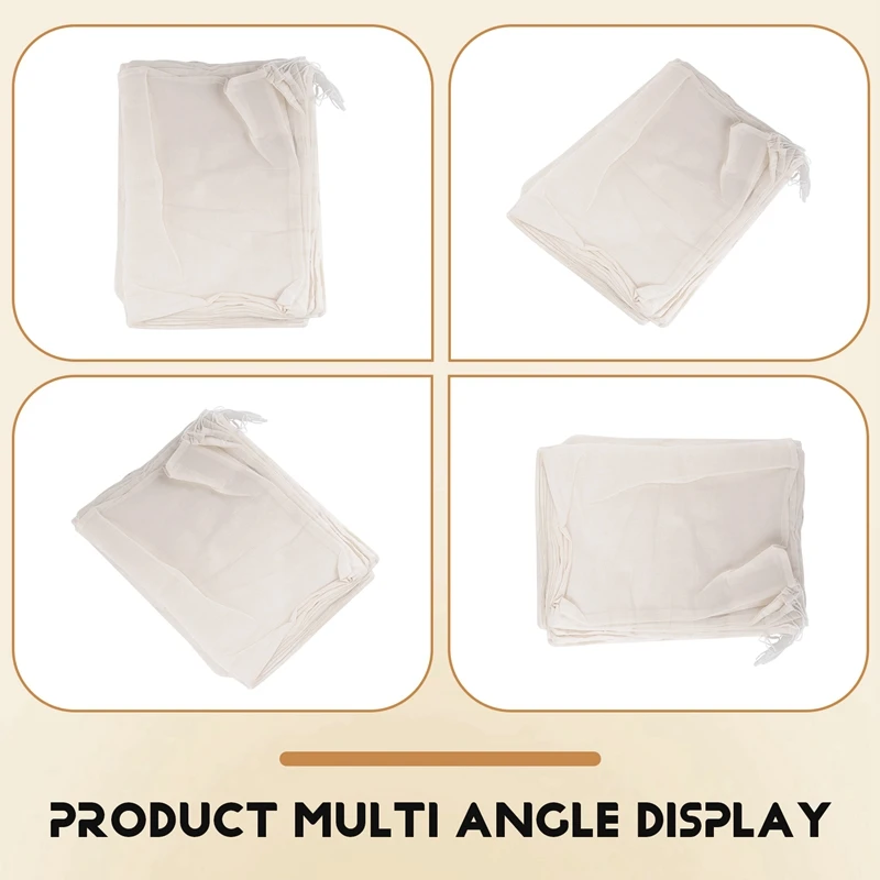 A85I-20 Pieces Large Muslin Bags Cotton Drawstring Bags,Tea Brew Bags (8 X 12 Inches)
