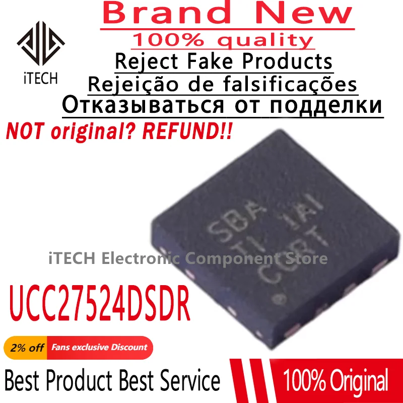 

(10-50-100)pcs/lot UCC27524DSDR UCC27524 SBA SON-8 QFN Grid Drive 100% New and Genuine