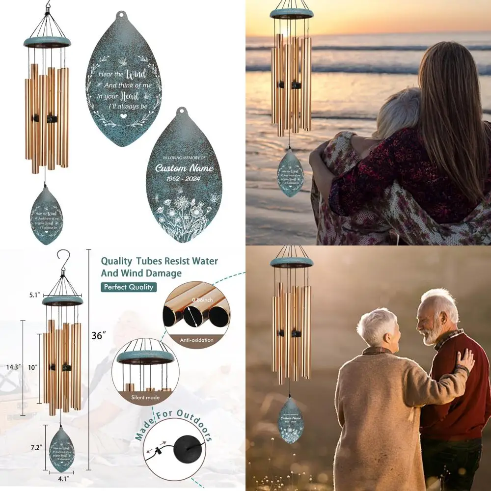 

elegant memorial wind chimes: deep tones for honoring departed parents or partners