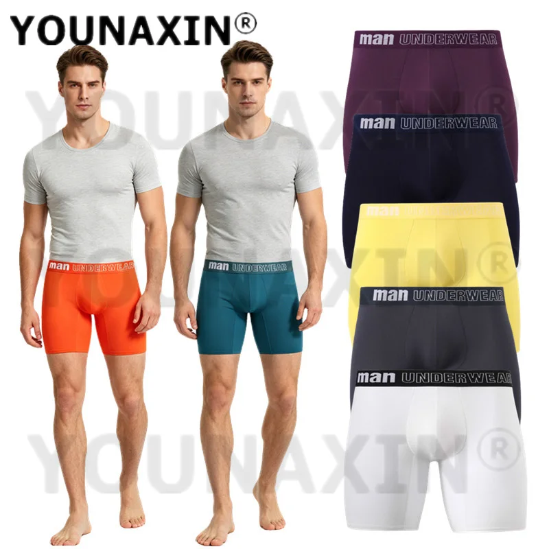 

7 Pack Big Size Men Underwear Boxers Briefs Sexy Long Panties Knickers Bamboo Fiber Boy Underpant Stretch Undies Undershorts