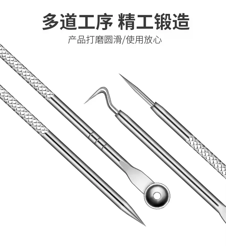 Comédon de points noirs d'acné, dissolvant de boutons et de imperfections, soins de la peau pour femmes, beauté, traitement de l'acné, nettoyeur de pores, crochet à aiguille, 4 pièces