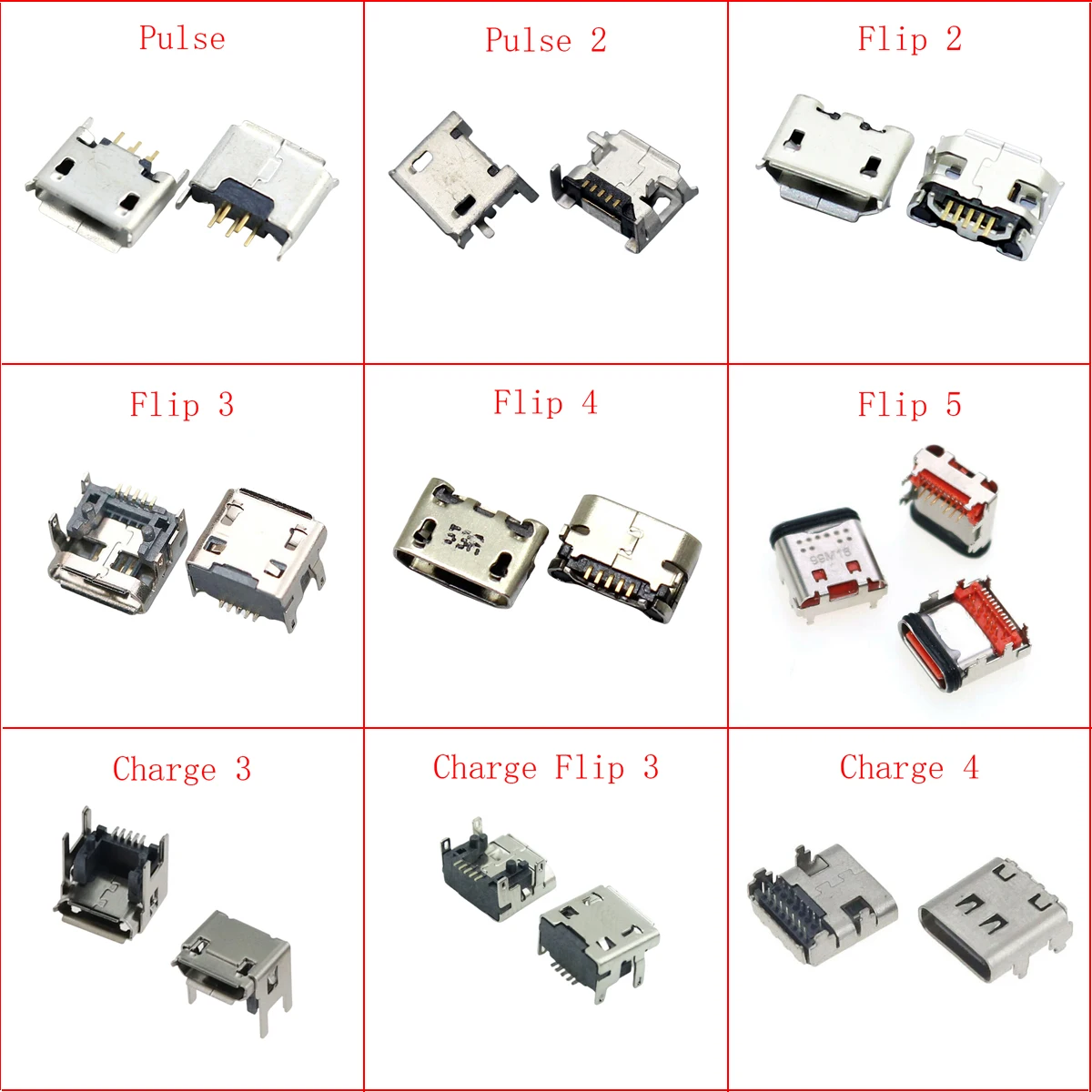 5pcs USB Charging Port for JBL Flip 6 5 4 3 2 Clip 2 Pulse Charge 3 4 Go 2 Bluetooth Speaker USB Charger Dock Connector Socket