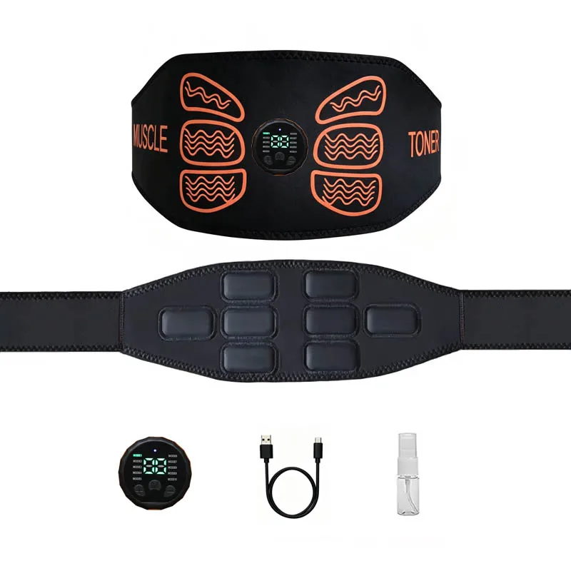 Smart Muscle Toner Abdominal Toning Belt Abs Trainer USB Recharge Body Massager Home Gym Training Fitness Equipment