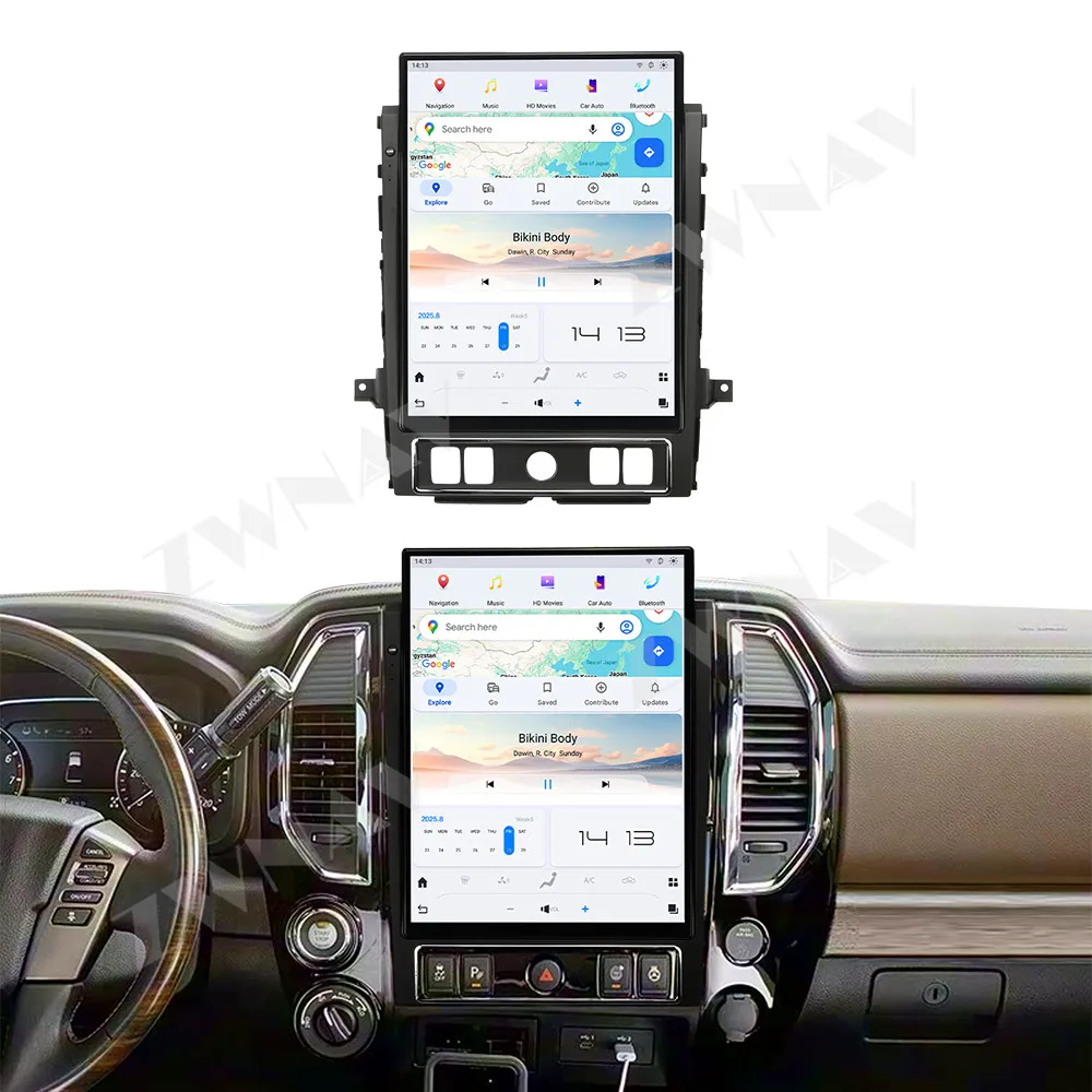 Estéreo para Auto con Pantalla Integrada de 15.6 Pulgadas para Nissan Titan 2020-2025, Android 13.0, CarPlay Inalámbrico, Android Auto, GPS, Alta Resolución, 8-128GB
