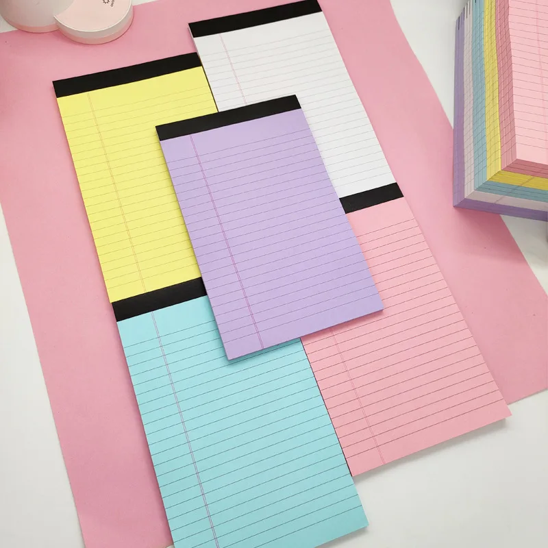 50sheet1pcs High-value Ins Paper A5 Student Word Color Notebook Horizontal Line Book Sticky Note Book Draft Paper Memo Pad