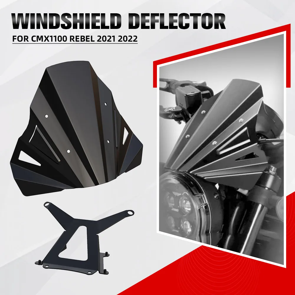 

For HONDA CMX 1100 CMX1100 REBEL 2021 2022- Accessories Windscreen Fairing Aluminum Wind Shield Deflector Motorcycle Windshield