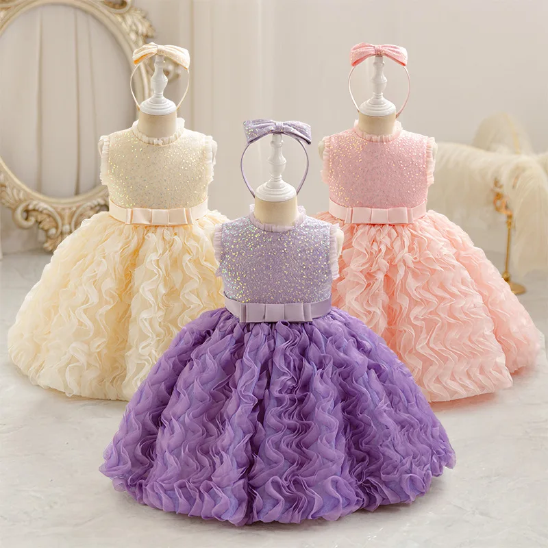 

Girls ort Evening Dr Cake Skirt round Ne Vest Sle Baby Doll Dr Cotton Material Traditional Chinese New Year Outfit