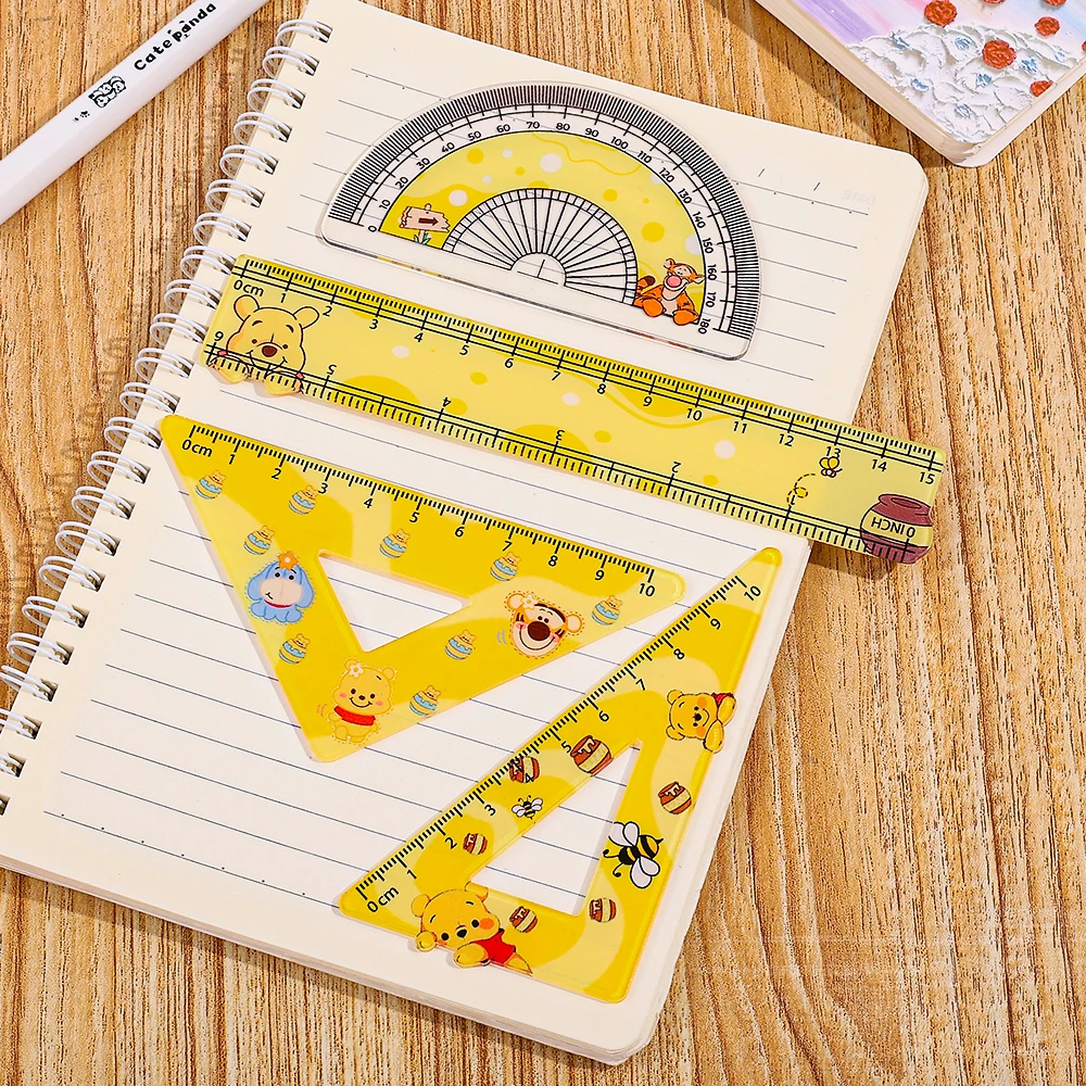 Winnie The Pooh Acrylic Ruler, Cartoon Bear Straight Ruler, Cute Measuring Ruler for Bookmarks Drawing School Office Stationery