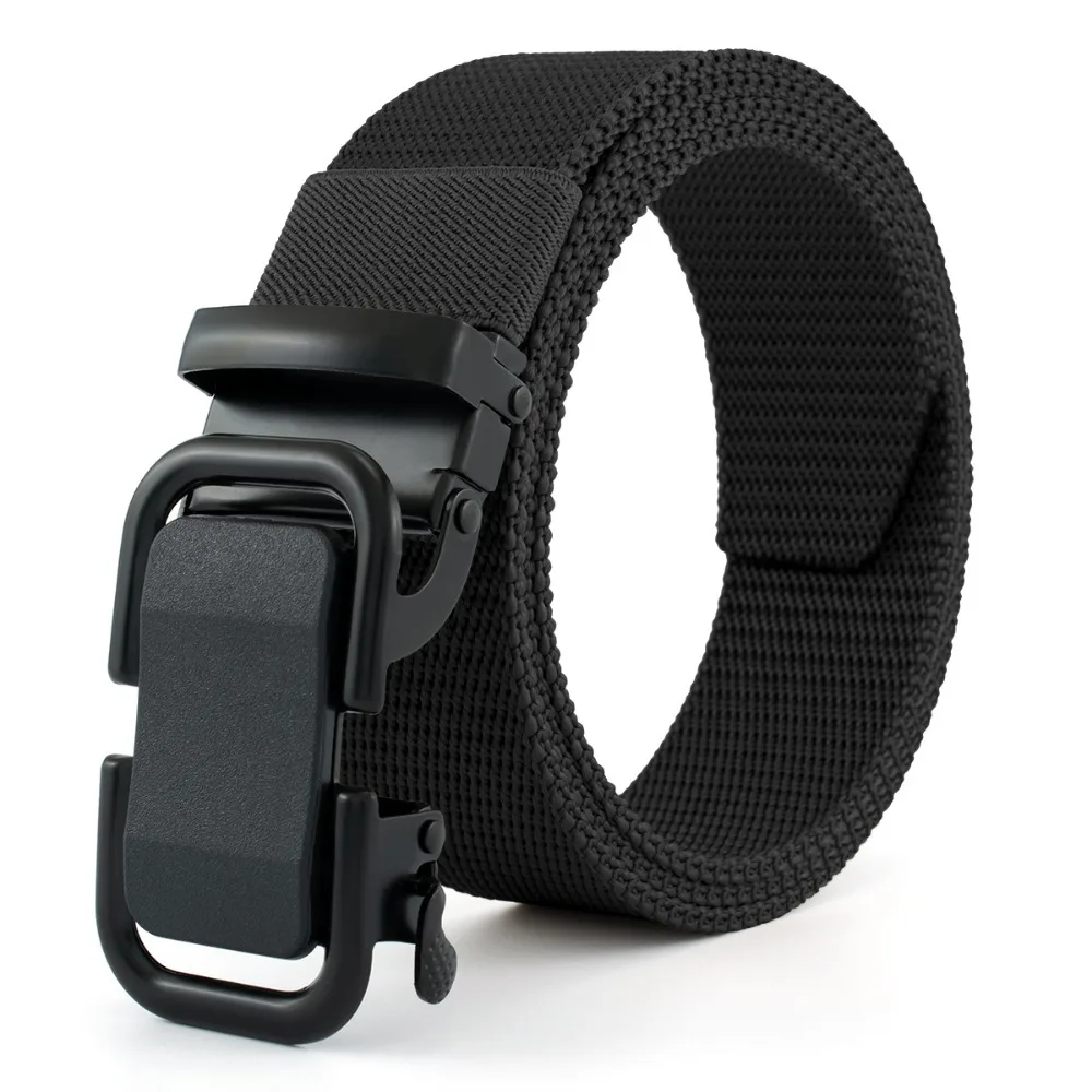 Men's Ratchet Belt Nylon Web Canvas Belt Golf Belt Automatic Buckle Waist Belt for Men Casual Work