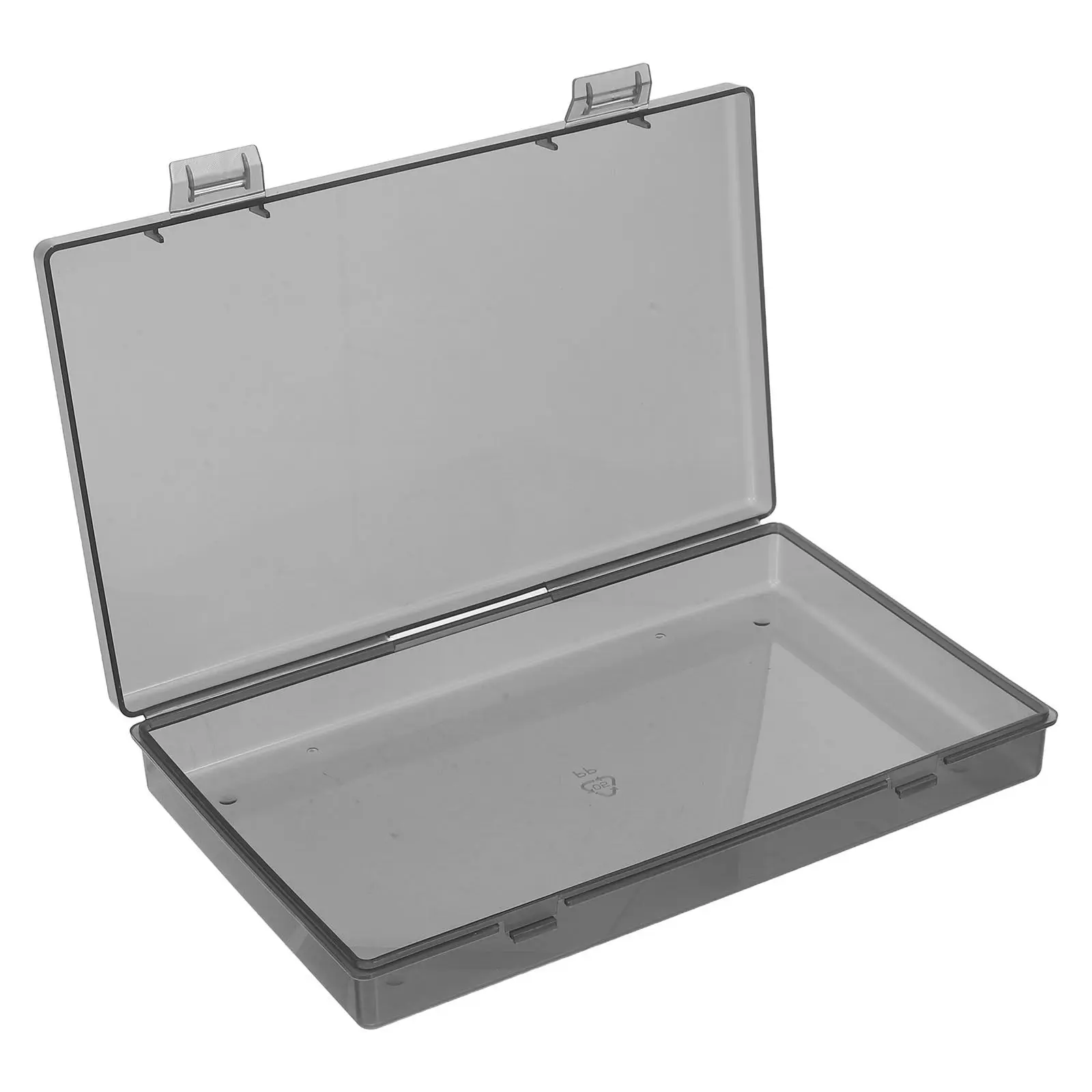 Plastic Hardware Storage Box Double Buckle Covered Organizer 6.9x4.1x1 Black Secure Craft Jewelry Game Card Container