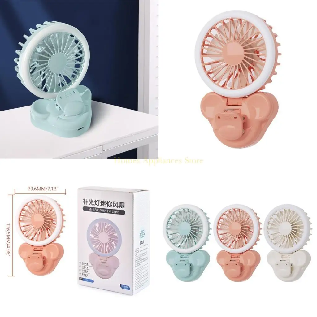 D0AB Selfie Flash Light Светодиодный портативный мини -USB -вентилятор Photography Fill Light Clip Lamp