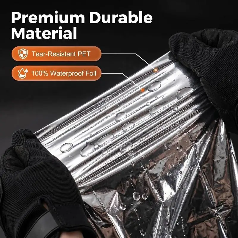 5Pcs Emergency Thermal Foil Space Blanket Body Warmer Outdoor First Aid Supplies For Camping Hiking