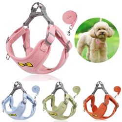 Pet Dog Vest Harness Leash Set For Small Medium Dogs Cats No Pull Adjustable Traction Strap Puppy Walking Running Supplies