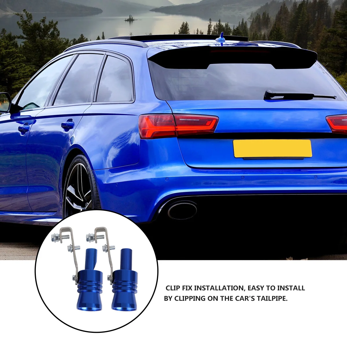 

2Pcs Turbo Whistle Exhaust Sounder Car Xl Blue Tailpipe Simulator Loud Durable Fix Installation Exhaust Whistle