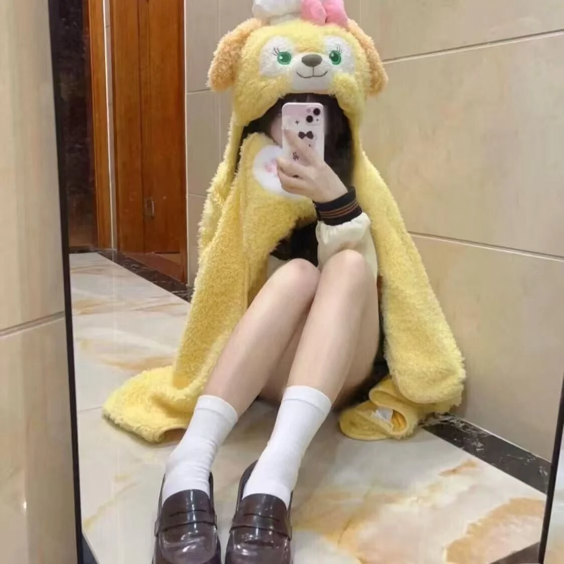 Cartoon Anime Ear Moving Design Chef Dog Shoulder Blanket Home Leisure Warmth Coral Fleece No Brand Made in China