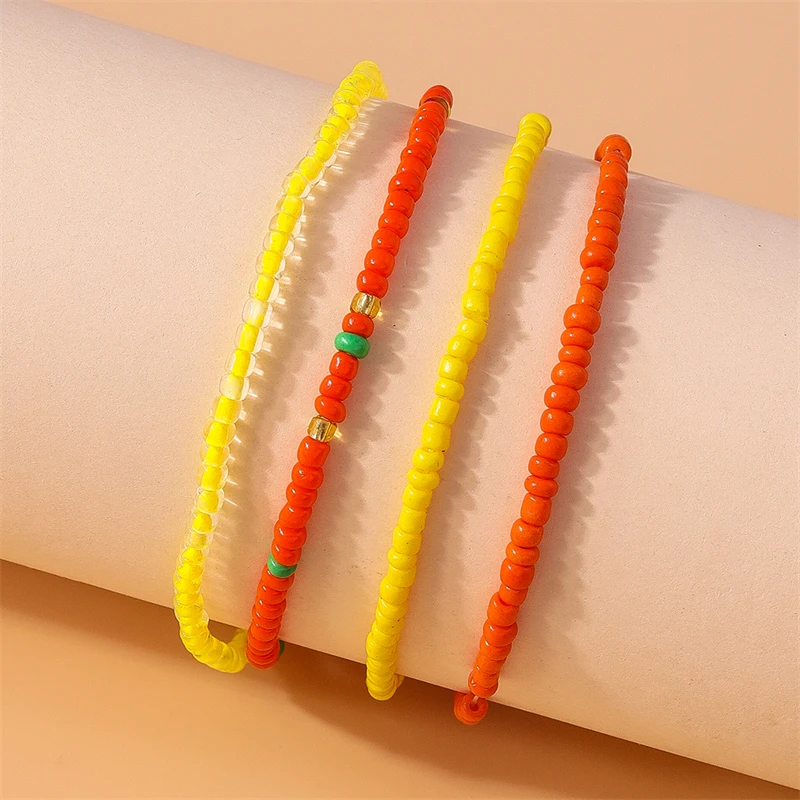 4 teile/satz böhmische handgemachte bunte perlen armbänder für frauen elastische perlen armbänder mädchen party holdiay schmuck dekoration – Detail 12