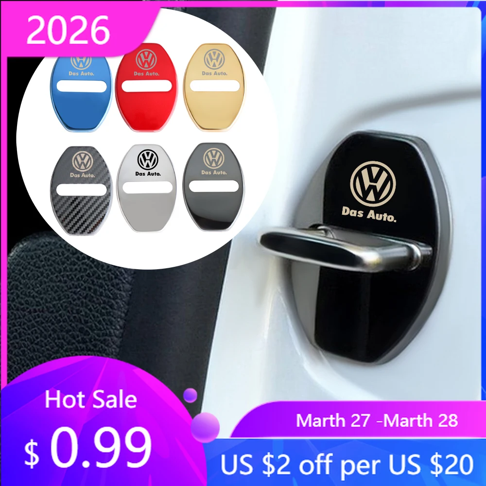 

Накладки на замки дверей для VW Golf GTI 2026, 4 шт., металлические защитные наклейки-заглушки для Volkswagen Golf 4