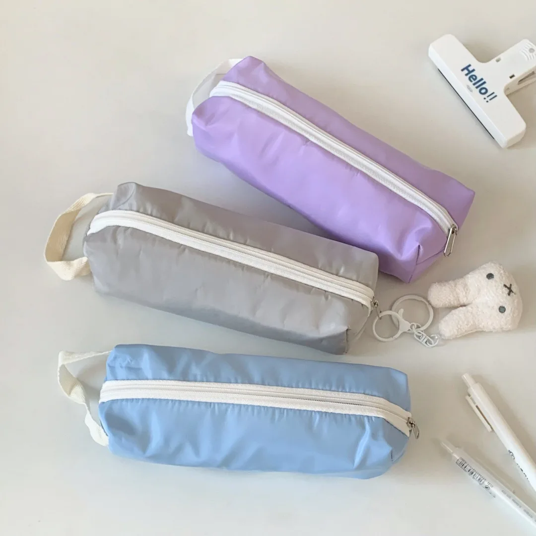 Ins Japanese-style Cream Small Square Soft Pen Case, High Appearance Level Girls' Stationery Bag, Student Stationery Box