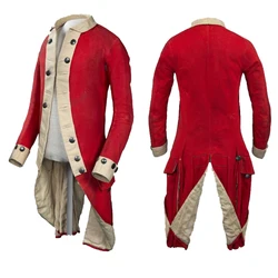 Adult Men Historical Napoleon Red Military Uniform Red Jacket Victorian Gothic Military Hussar Officers Costume Red Coat