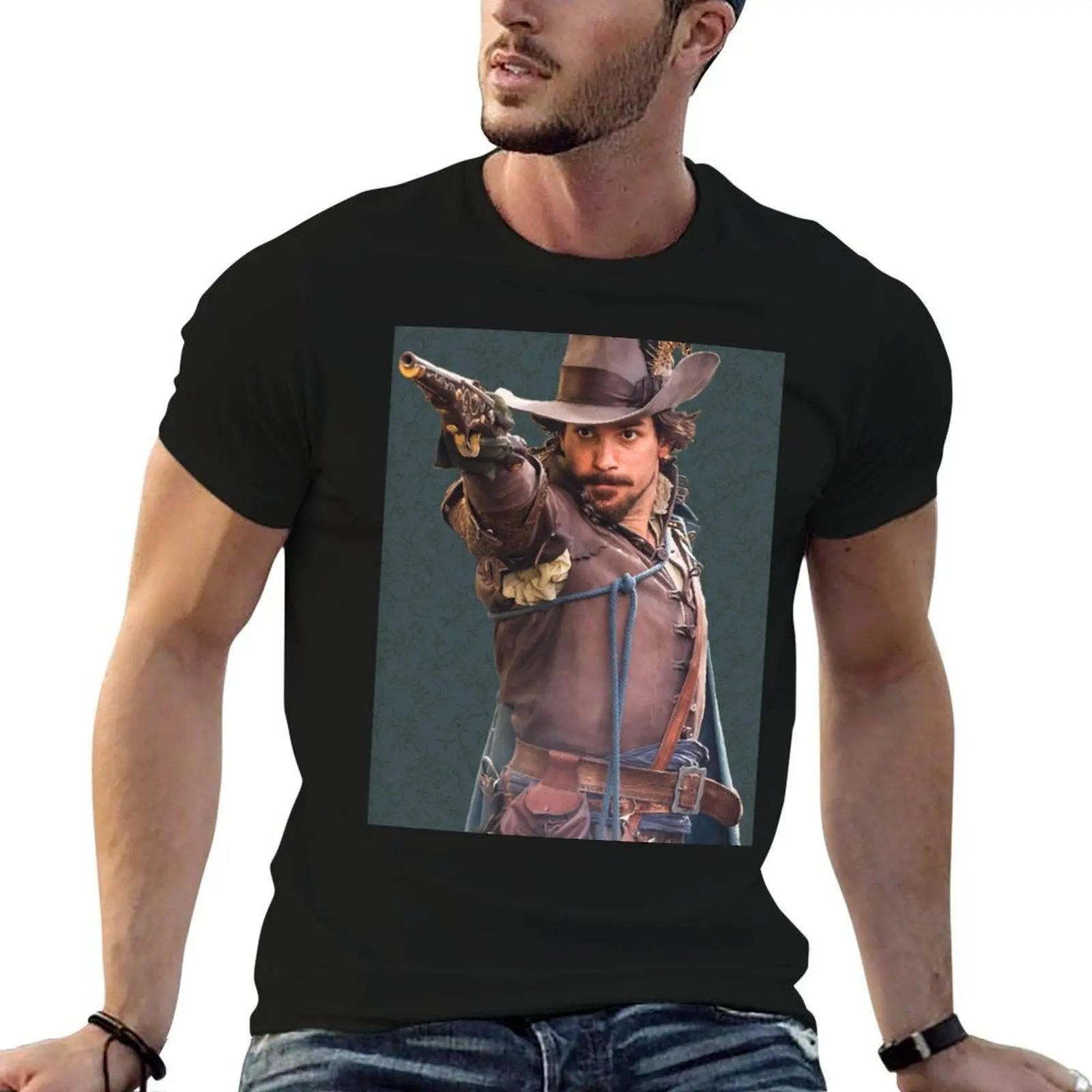 Camiseta Aramis Teal Floral, camisetas para hombre, camiseta esencial, camiseta para hombre
