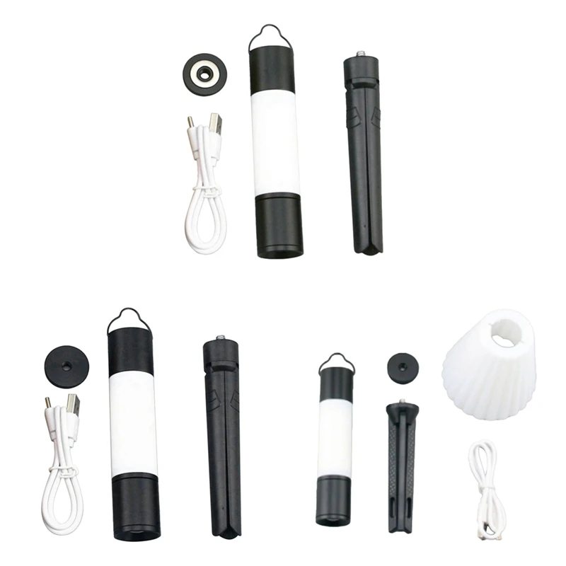 Torcia telescopica a LED da campeggio esterna calda con dadi per treppiede Lampada da tavolo a luce retrattile ricaricabile multifunzionale