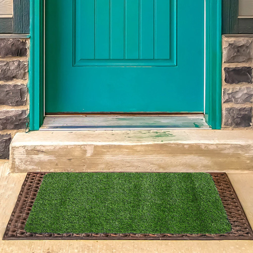 Alfombra de césped Artificial, fibra de polipropileno, antideslizante, lavable, para puerta, suelo de Patio exterior, almohadilla de hierba para perros, durabilidad, versátil