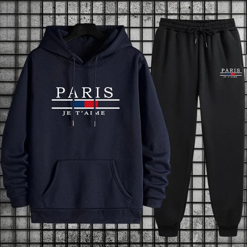 أزياء رجالي رياضية عارضة الطباعة بلوزات الشارع الشهير في الهواء الطلق الرياضة الركض ملابس رجالي قطعة واحدة هوديس السراويل #3