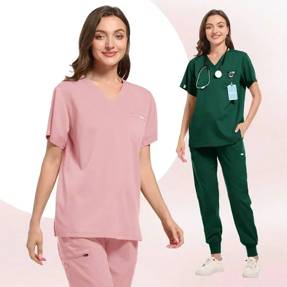 Wholesale operating room surgery kit easy to scrub medical uniform Hospital nurse dental work suit custom  joggers  nurse  lab