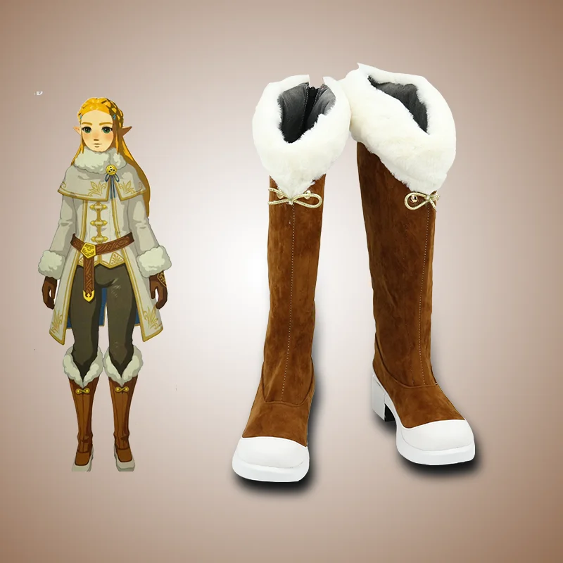 

Zelda Princess Link Winter Boots Cosplay Shoes Women's Princess Halloween Cosplay Costume