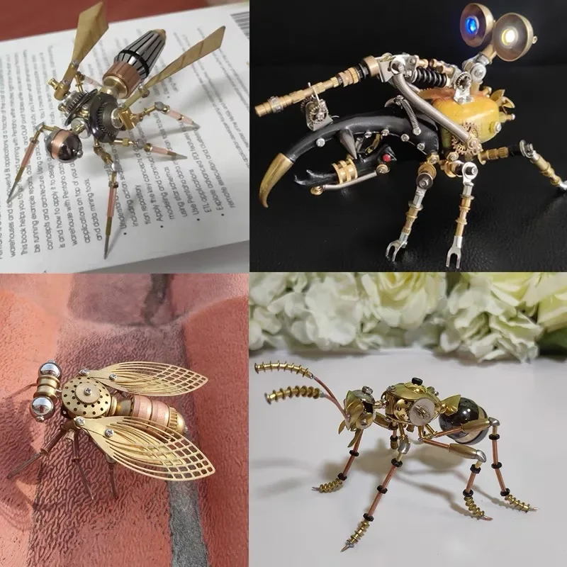 

Steampunk mechanical insect big pocket insect model handmade metal creative crafts ornament personalized gift Small Crafts 3D