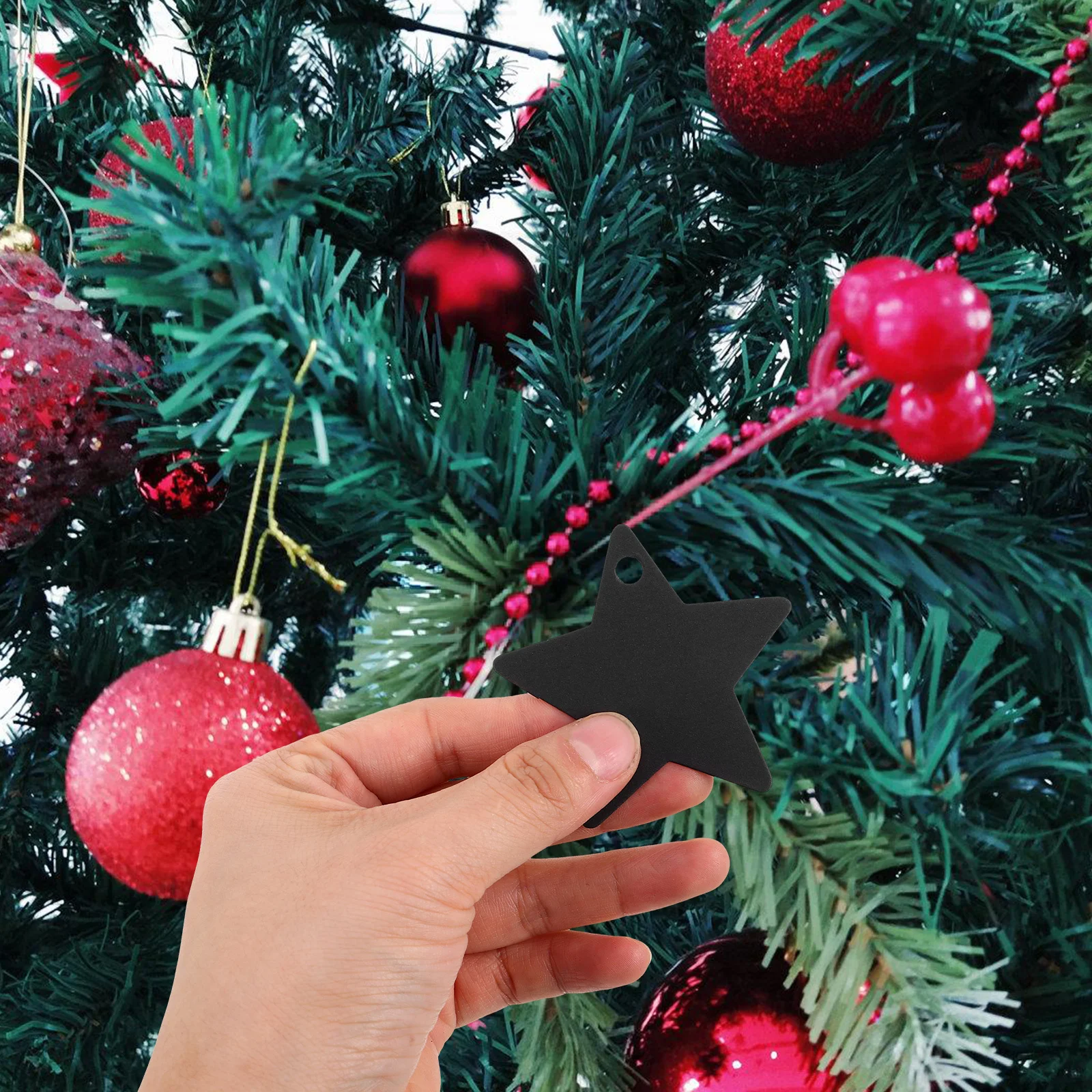 100 قطعة علامات النجوم كرافت ورقة فارغة على شكل نجمة العلامات للكتابة الحاضر تسميات عطلة حفل زفاف لصالح عيد الميلاد قلادة ورقة #3