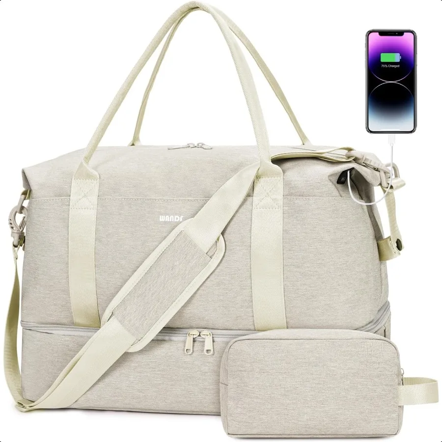 

For Spirit Airlines 18x14x8 Personal Item Bag Underseat Carry On Bag with Wet Pocket Shoe Compartment USB Charging Port