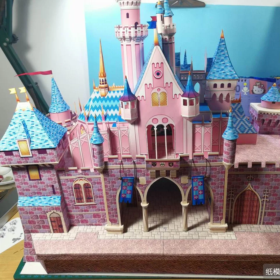 57CM Sleeping Beauty Castle Architecture DIY 3D Paper Model