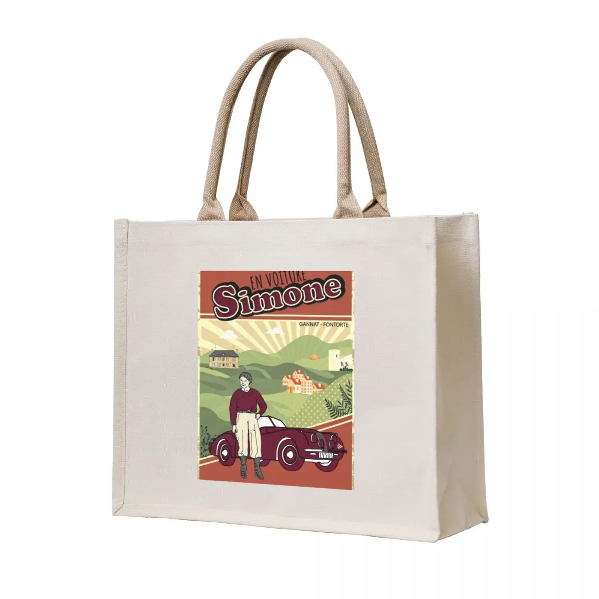 

Poster “In the car Simone!” Tote Bag hand bag ladies bags woman 2025 Gift bag custom canvas