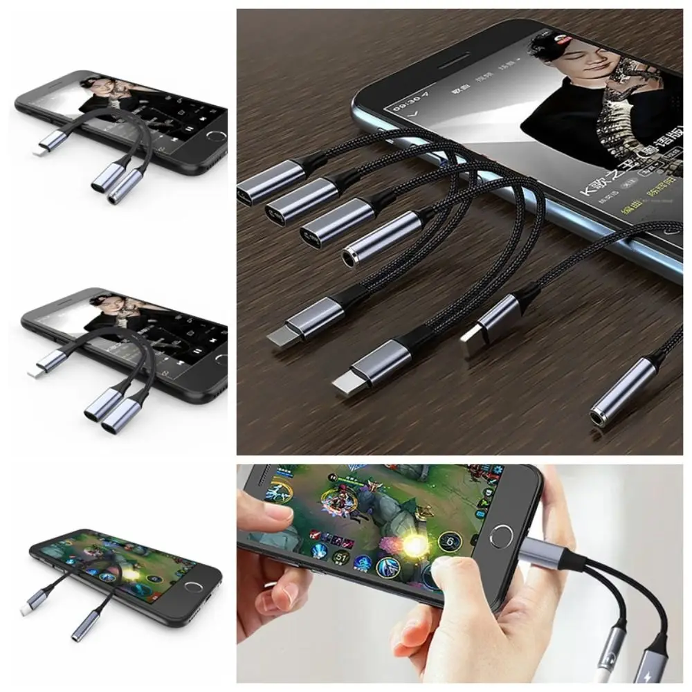 Простое управление Разветвитель кабеля AUX 3 5 мм Разъем 2 в 1 Аудиоадаптер IOS «папа-мама» для зарядки планшета IOS на 3,5 мм